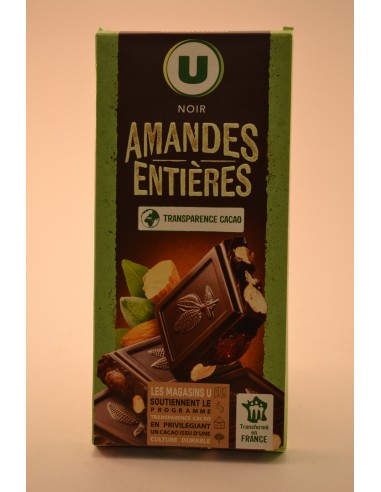 CHOCOLAT NOIR AMANDES U 200G - Chocolats CHOCOLAT NOIR AMANDES U 200G - Chocolats
